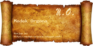 Medek Orgona névjegykártya